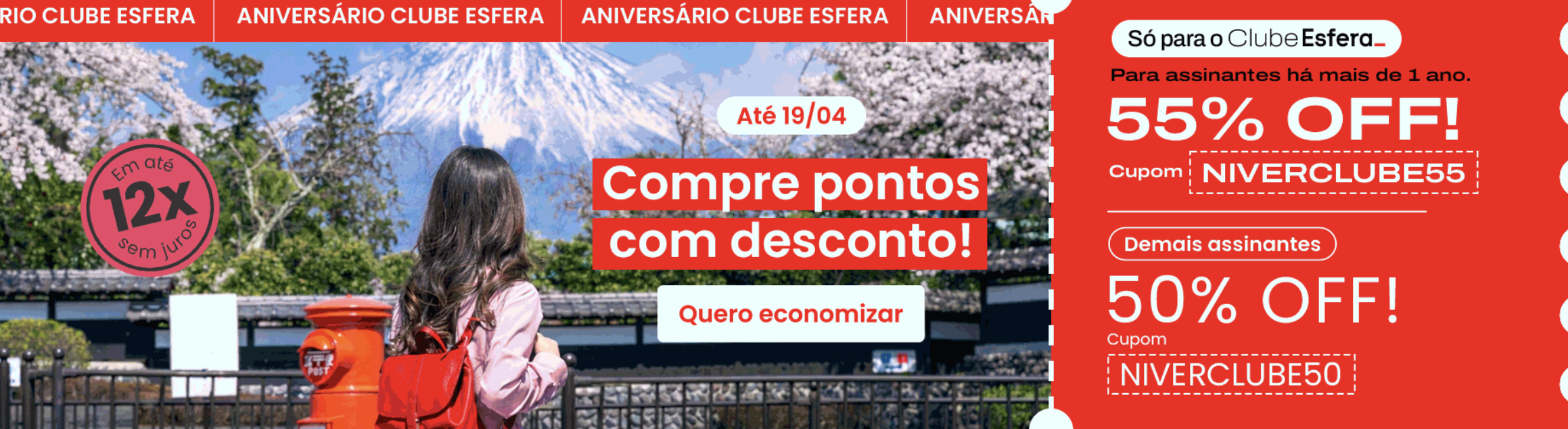 Banner compra de pontos Esfera com desconto.