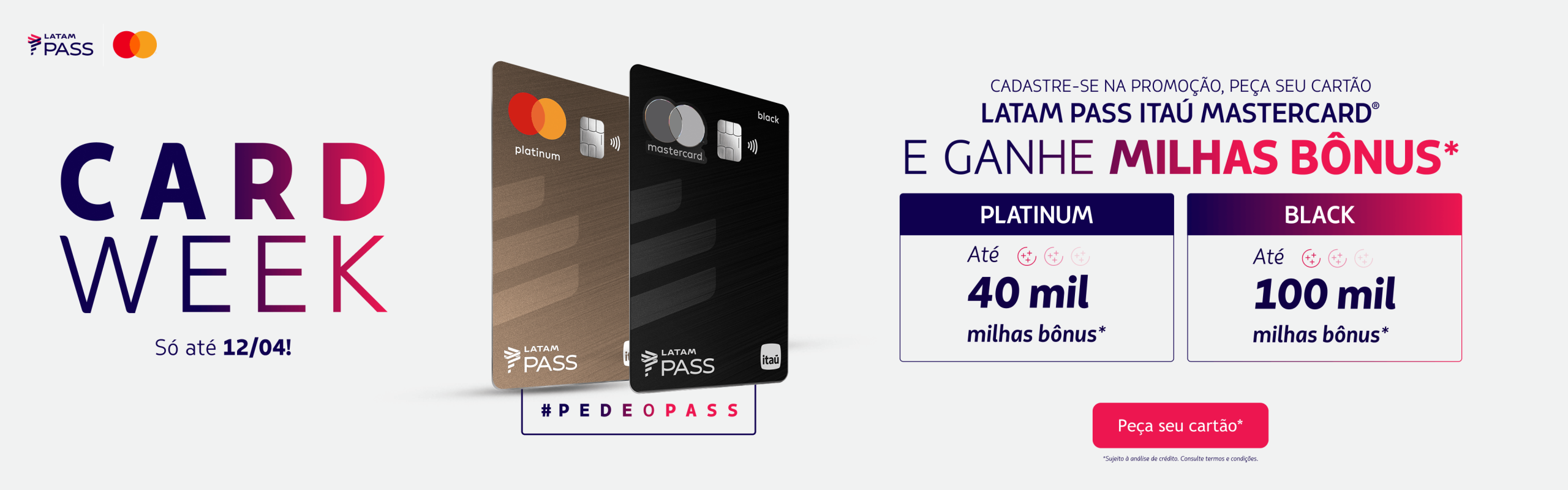 Promoção banner cartão LATAM milhas